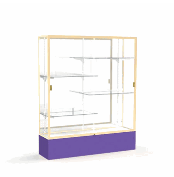 Spirit Purple Display Case (Unighted), Mirror Back w/ Champagne aluminum frame finish, 72"H x 60"W x 16"D - Click to enlarge