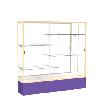 Spirit Purple Display Case (Unighted), Mirror Back w/ Champagne aluminum frame finish, 72"H x 72"W x 16"D - Click to enlarge