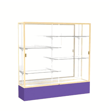 Spirit Purple Display Case (Unighted), Mirror Back w/ Champagne aluminum frame finish, 72"H x 72"W x 16"D - Click to enlarge