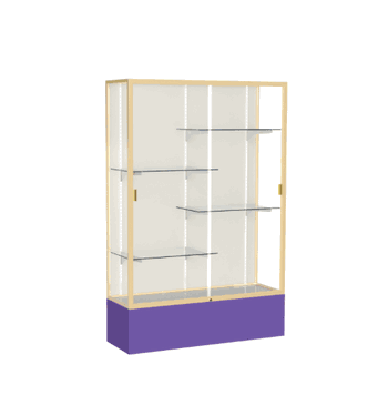 Spirit Purple Display Case (Unighted), Plaque Fabric Back w/ Champagne aluminum frame finish, 72"H x 48"W x 16"D - Click to enlarge