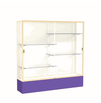 Spirit Purple Display Case (Unighted), Plaque Fabric Back w/ Champagne aluminum frame finish, 72"H x 72"W x 16"D - Click to enlarge