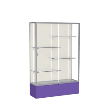 Spirit Purple Display Case (Unighted), Plaque Fabric Back w/ Satin Natural aluminum frame finish, 72"H x 48"W x 16"D - Click to enlarge