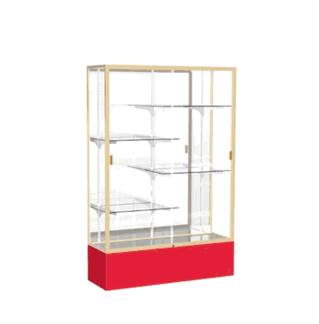 Spirit Red Display Case (Unighted), Mirror Back w/ Champagne aluminum frame finish, 72"H x 48"W x 16"D - Click to enlarge
