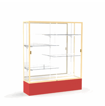 Spirit Red Display Case (Unighted), Mirror Back w/ Champagne aluminum frame finish, 72"H x 60"W x 16"D - Click to enlarge
