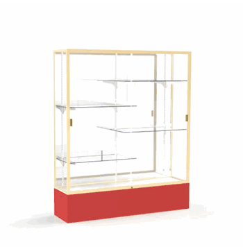 Spirit Red Display Case (Unighted), Mirror Back w/ Champagne aluminum frame finish, 72"H x 60"W x 16"D - Click to enlarge
