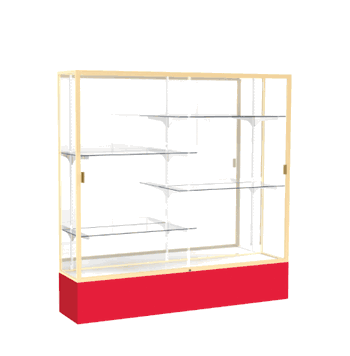 Spirit Red Display Case (Unighted), Mirror Back w/ Champagne aluminum frame finish, 72"H x 72"W x 16"D - Click to enlarge