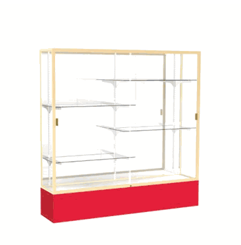 Spirit Red Display Case (Unighted), Mirror Back w/ Champagne aluminum frame finish, 72"H x 72"W x 16"D - Click to enlarge