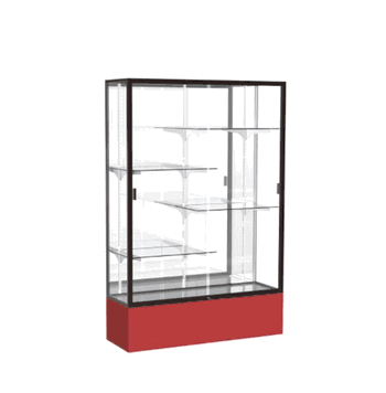 Spirit Red Display Case (Unighted), Mirror Back w/ Dark Bronze aluminum frame finish, 72"H x 48"W x 16"D - Click to enlarge