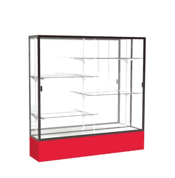 Spirit Red Display Case (Unighted), Mirror Back w/ Dark Bronze aluminum frame finish, 72"H x 72"W x 16"D - Click to enlarge