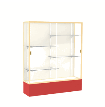 Spirit Red Display Case (Unighted), Plaque Fabric Back w/ Champagne aluminum frame finish, 72"H x 60"W x 16"D - Click to enlarge