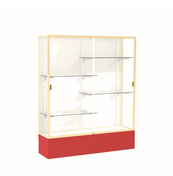 Spirit Red Display Case (Unighted), Plaque Fabric Back w/ Champagne aluminum frame finish, 72"H x 60"W x 16"D - Click to enlarge