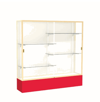 Spirit Red Display Case (Unighted), Plaque Fabric Back w/ Champagne aluminum frame finish, 72"H x 72"W x 16"D - Click to enlarge