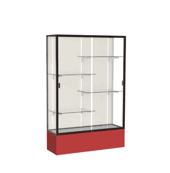 Spirit Red Display Case (Unighted), Plaque Fabric Back w/ Dark Bronze aluminum frame finish, 72"H x 48"W x 16"D - Click to enlarge