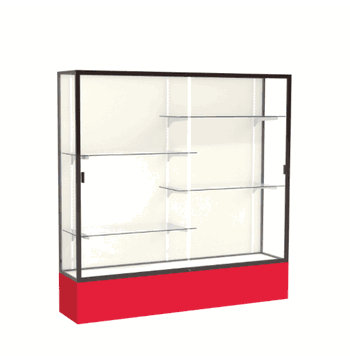 Spirit Red Display Case (Unighted), Plaque Fabric Back w/ Dark Bronze aluminum frame finish, 72"H x 72"W x 16"D - Click to enlarge