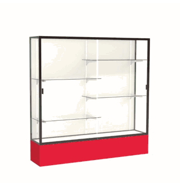 Spirit Red Display Case (Unighted), Plaque Fabric Back w/ Dark Bronze aluminum frame finish, 72"H x 72"W x 16"D - Click to enlarge