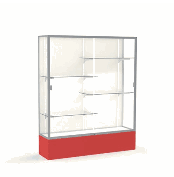 Spirit Red Display Case (Unighted), Plaque Fabric Back w/ Satin Natural aluminum frame finish, 72"H x 60"W x 16"D - Click to enlarge