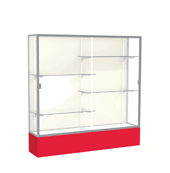 Spirit Red Display Case (Unighted), Plaque Fabric Back w/ Satin Natural aluminum frame finish, 72"H x 72"W x 16"D - Click to enlarge