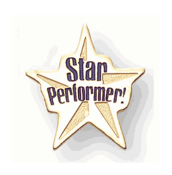 Star Performer Chenille Pins - Click to enlarge