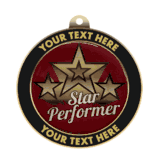 Star Performer Insert Medal with Personalized Rim