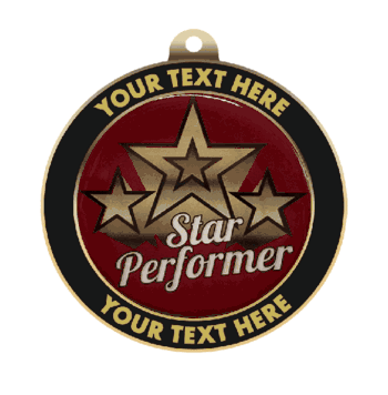 Star Performer Insert Medal with Personalized Rim - Click to enlarge