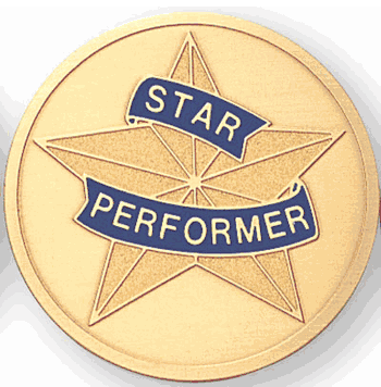 Star Performer Medal Insert (Etched, 518367) - Click to enlarge