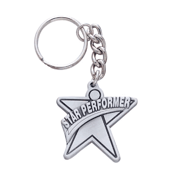 Star Performer Pewter Keychains - Click to enlarge