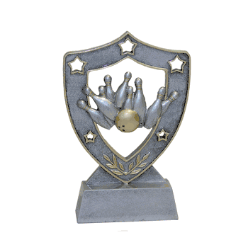 Star Shield Engraved Trophy - Bowling - Click to enlarge