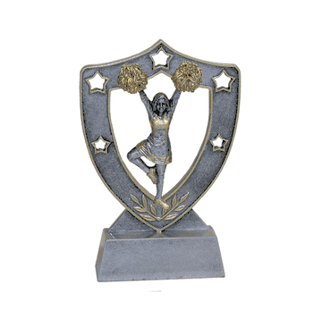 Star Shield Engraved Trophy - Cheerleader - Click to enlarge