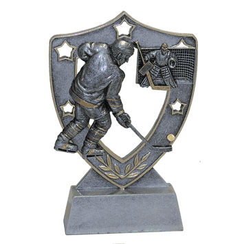 Star Shield Engraved Trophy - Hockey - Click to enlarge