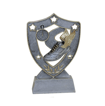 Star Shield Series - Track Shoe & Stop Watch Trophy - Click to enlarge
