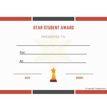 Star Student Award - Click to enlarge