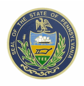 State Seal Of Pennsylvania Medal Insert (Etched) - Click to enlarge