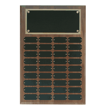 Step Edge Walnut Perpetual Name Plaque (36 Nameplates) - Click to enlarge