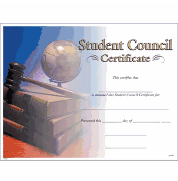 Student Council Certificates - Click to enlarge