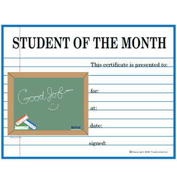 Student Of The Month Free Template - Click to enlarge