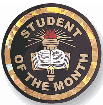 Student Of The Month Mylar Decal Medal Insert - Click to enlarge