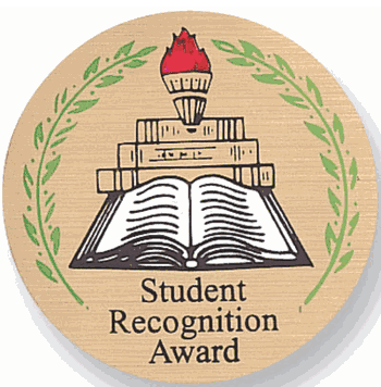 Student Recognition Award Mylar Decal Medal Insert - Click to enlarge