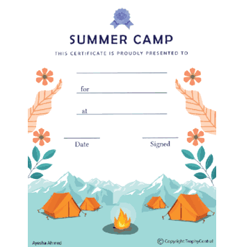 Summer Camp Award - Click to enlarge