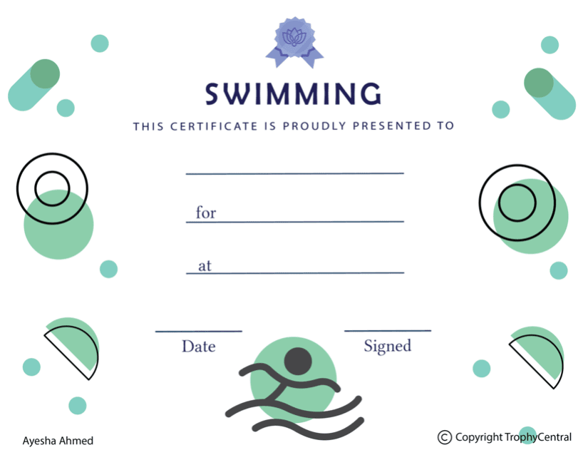 Free Swimming Certificate Template | TrophyCentral