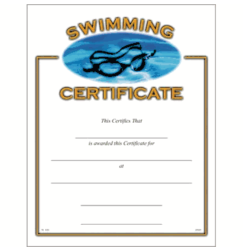 Swimming Certificates - Click to enlarge