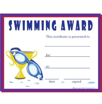 Swimming Free Template - Click to enlarge