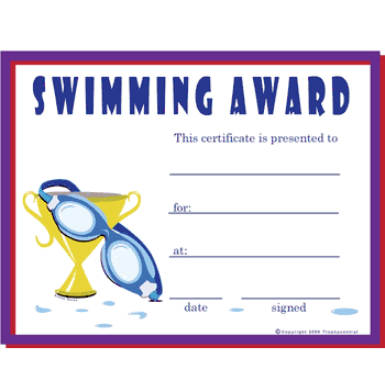 Swimming Free Template - Click to enlarge