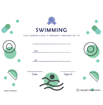 Swimming Free Template - Click to enlarge