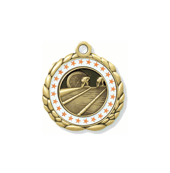 Swimming Race Medals with Personalized School, Team or Event Name - Click to enlarge