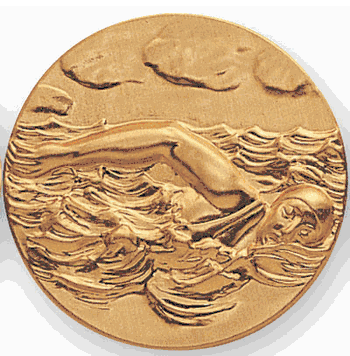 Swimming (Women's Freestyle) Litho Medal Insert - Click to enlarge