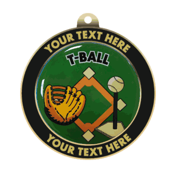 T-Ball Insert Medal with Personalized Rim - Click to enlarge