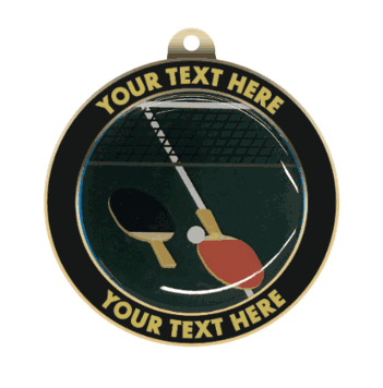 Table Tennis Insert Medal with Personalized Rim - Click to enlarge
