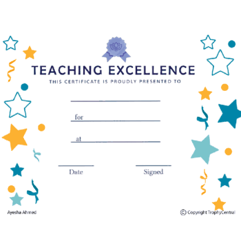 Teaching Excellence Award - Click to enlarge