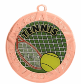 Tennis Award Medal - Bronze Frame, 2 3/4"