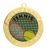 Tennis Award Medal - Gold Frame, 2 3/4"
